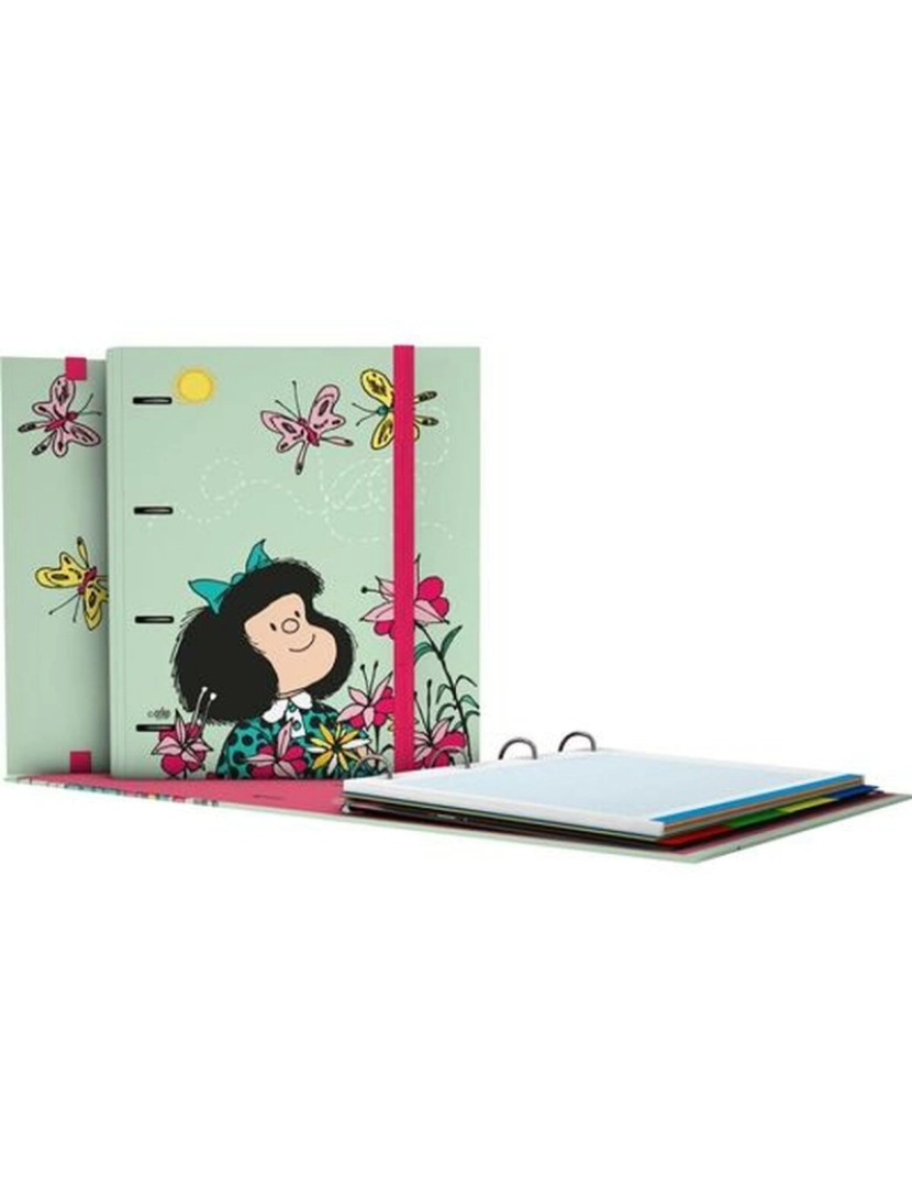 imagem de Pasta com argolas Grafoplas Carpebook Mafalda Verde A4 (2 Unidades)2