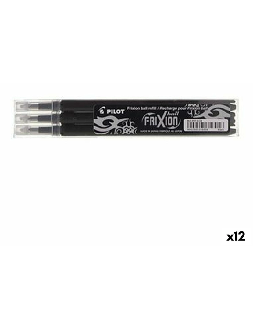 Pilot - Conjunto de recargas Pilot Frixion 0,7 Caneta 3 Peças Preto (12 Unidades)