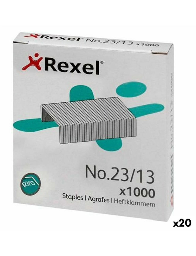 Rexel - Grampos Rexel 1000 Peças 23/13 (20 Unidades)