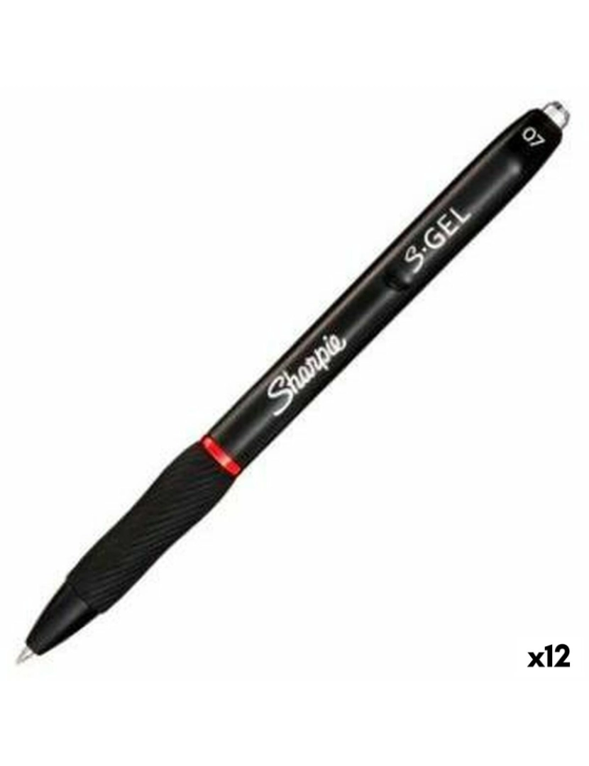 Sharpie - Esferográfica de gel Sharpie S-Gel Retrátil Vermelho 0,7 mm (12 Unidades)