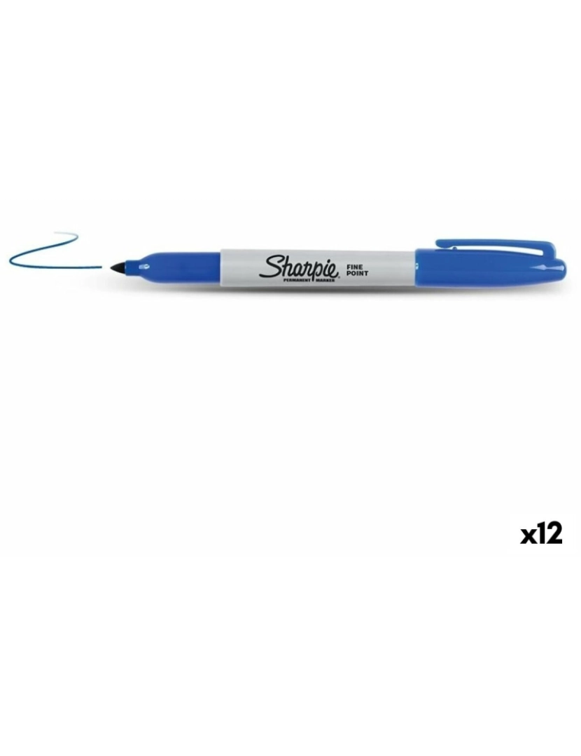 imagem de Rotulador permanente Sharpie Fine Point Azul (12 Unidades)1