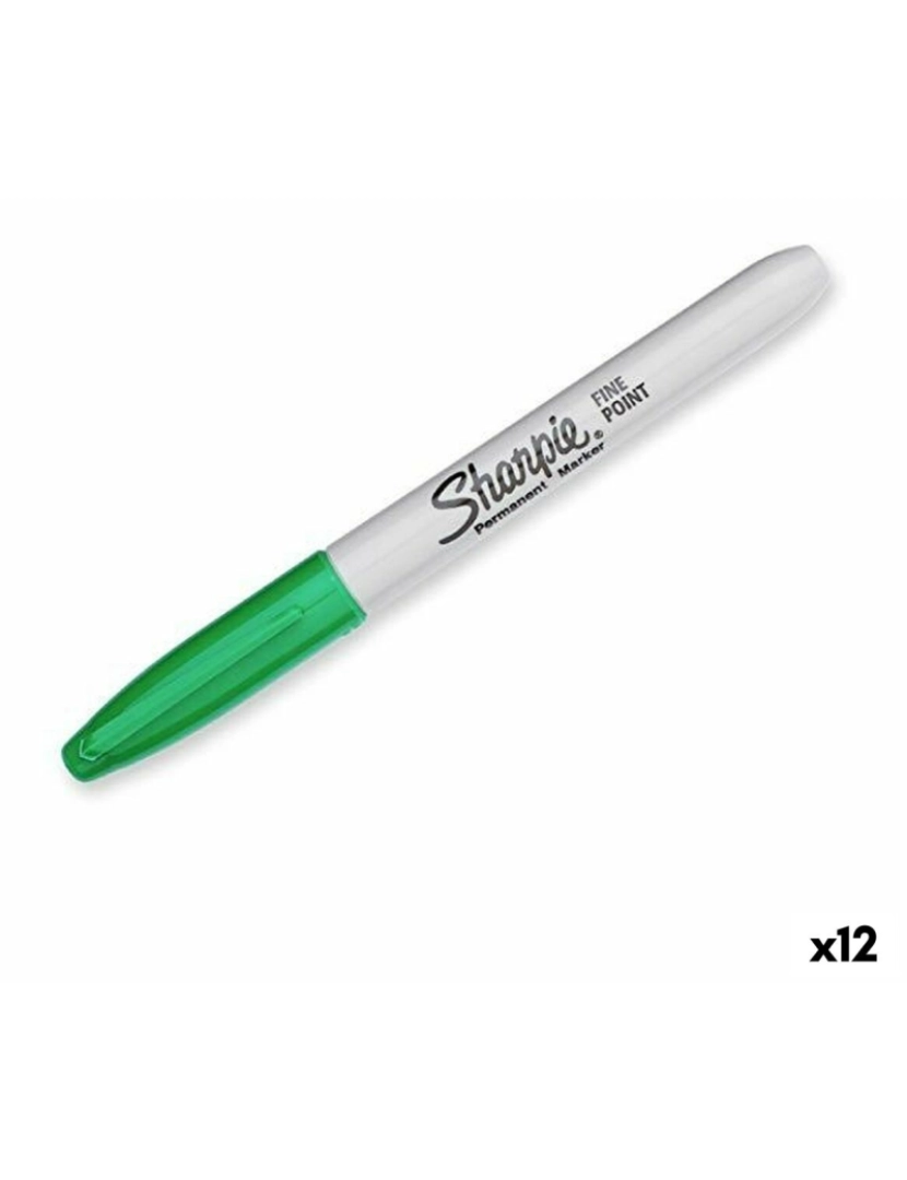 Sharpie - Rotulador permanente Sharpie Fine Point Verde (12 Unidades)