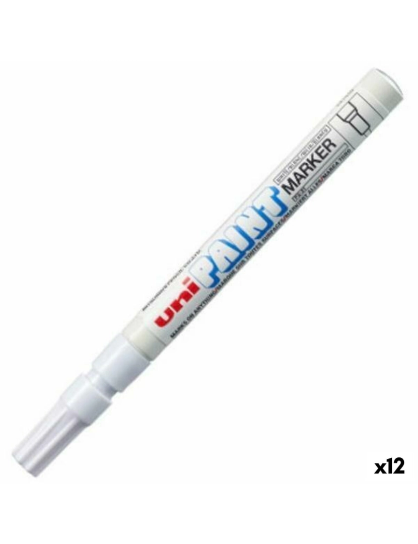 Uni-Ball - Rotulador permanente Uni-Ball PX-20 Branco (12 Unidades)