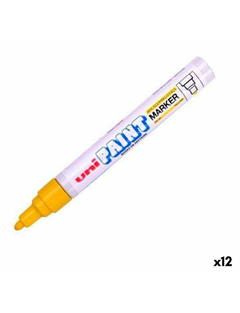 Uni-Ball - Rotulador permanente Uni-Ball PX-20 Amarelo 2,8 mm (12 Unidades)