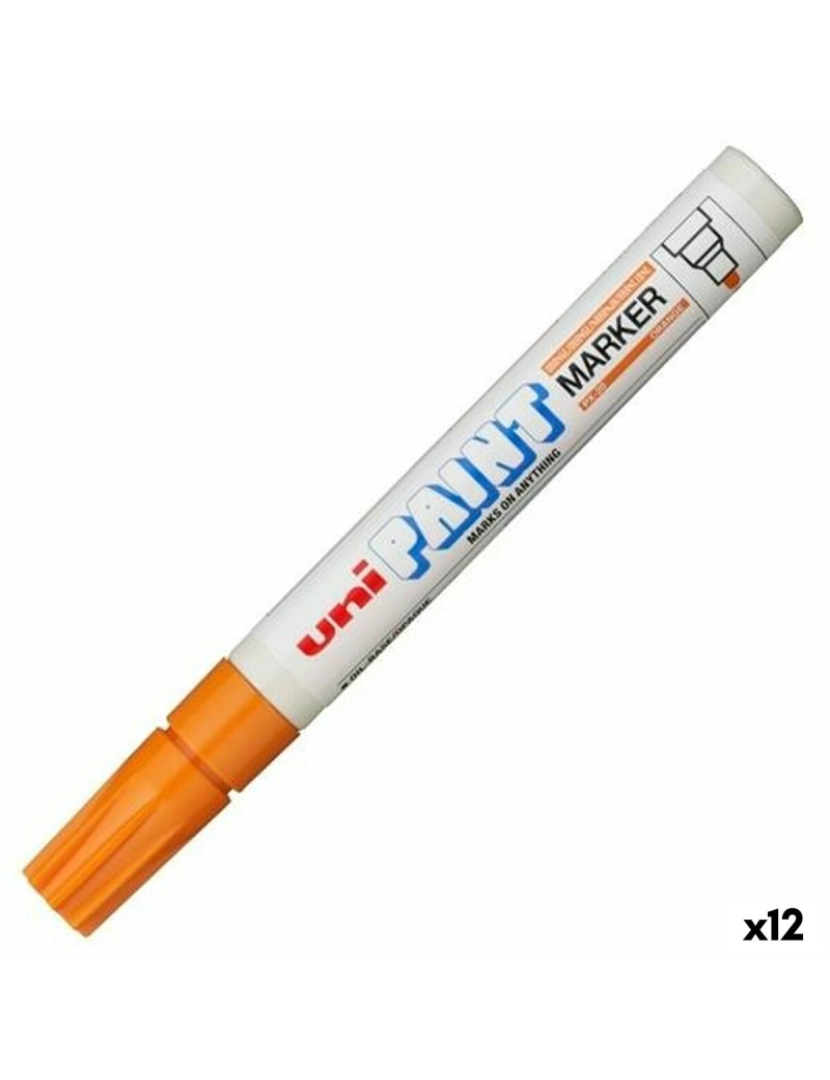 Uni-Ball - Rotulador permanente Uni-Ball PX-20 Laranja (12 Unidades)