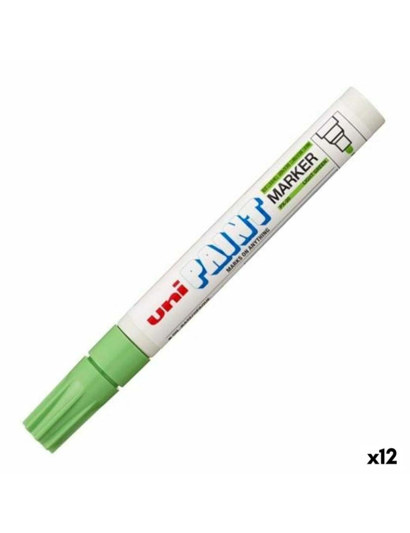 Uni-Ball - Rotulador permanente Uni-Ball PX-20 Verde Claro (12 Unidades)