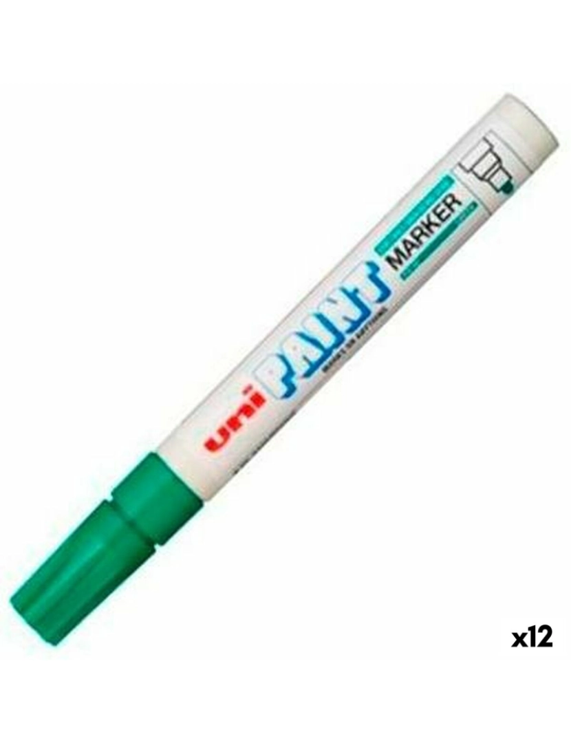 Uni-Ball - Rotulador permanente Uni-Ball PX-20 Verde (12 Unidades)