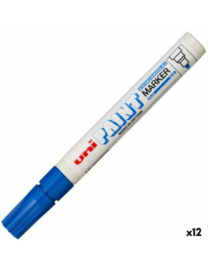 Uni-Ball - Rotulador permanente Uni-Ball PX-20 Azul (12 Unidades)