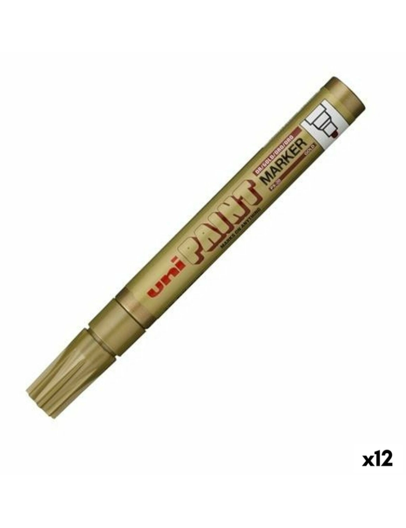 Uni-Ball - Rotulador permanente Uni-Ball PX-20 Dourado (12 Unidades)