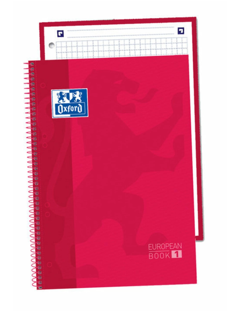 imagem de Caderno Oxford Europeanbook 1 Vermelho A5 80 Folhas (5 Unidades)2