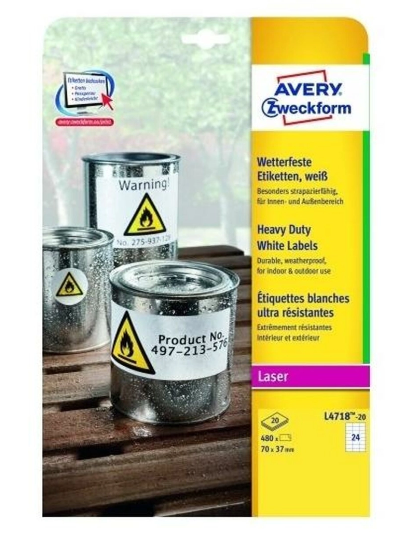 imagem de Etiquetas para Impressora Avery L4718 20 Folhas 99,1 x 139 mm (5 Unidades)2