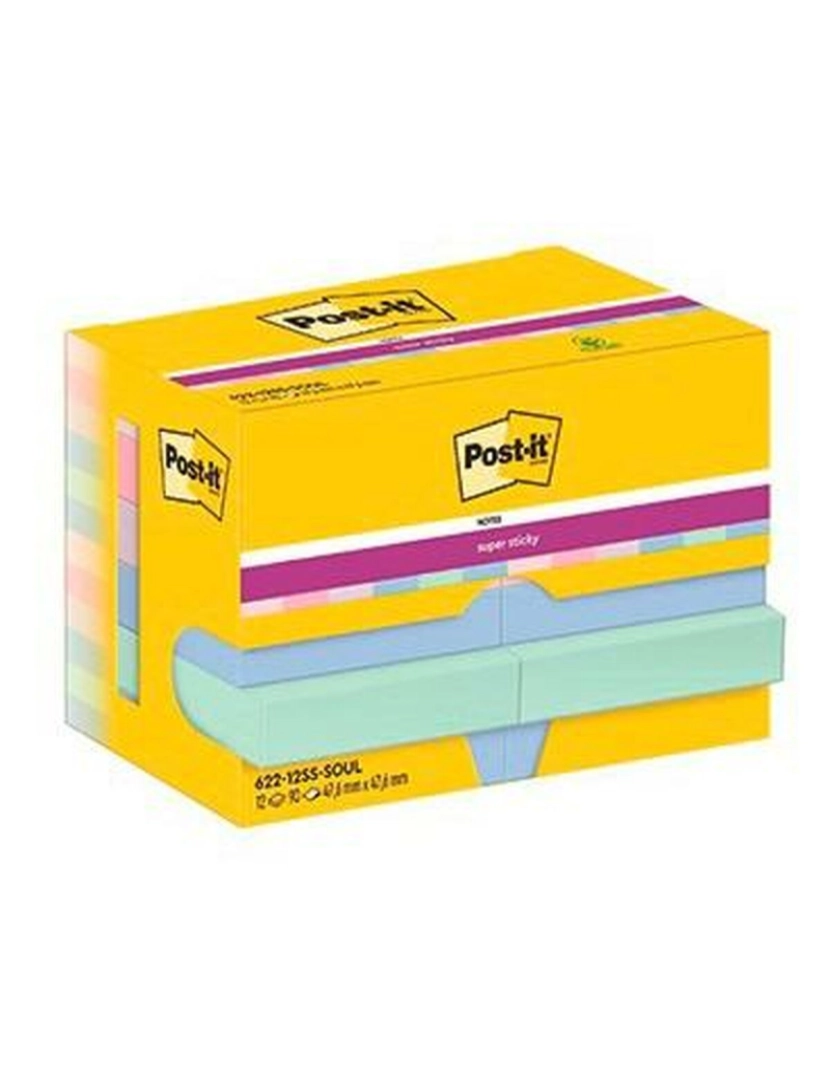 imagem de Notas Adesivas Post-it Super Sticky Multicolor 12 Peças 47,6 x 47,6 mm (2 Unidades)2