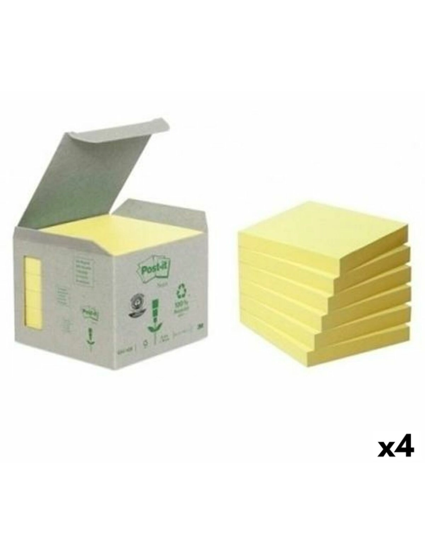 Post-It - Conjunto de Notas Adesivas Post-it Amarelo 6 Peças 76 x 76 mm (4 Unidades)