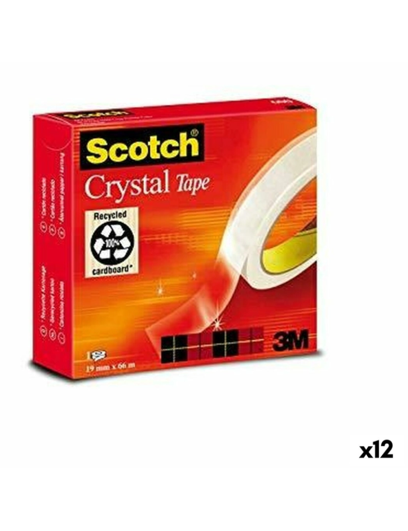 Scotch - Fita Adesiva Scotch Crystal Transparente 19 mm x 66 m (12 Unidades)