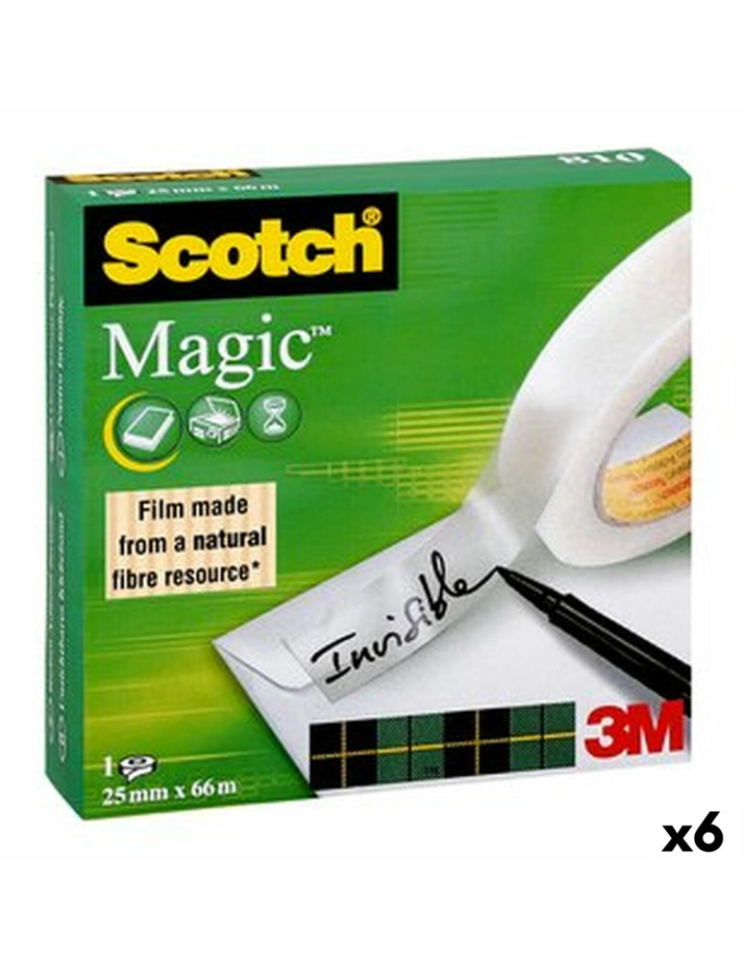 Scotch - Fita Adesiva Scotch Magic 810 Transparente 25 mm x 66 m (9 Unidades)