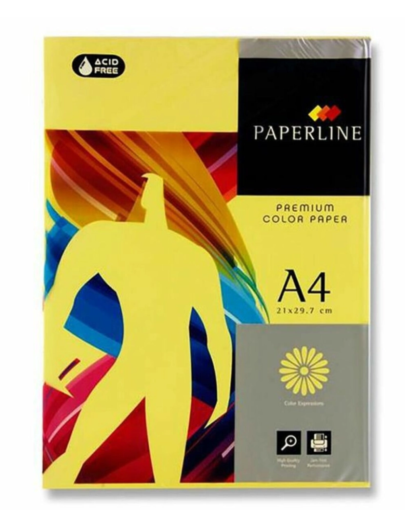 imagem de Papel para Imprimir Fabrisa Paperline Premium A4 80 g/m² 500 Folhas Amarelo (5 Unidades)2