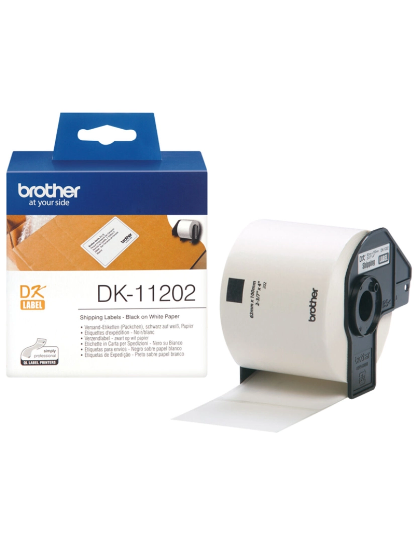 imagem de Etiquetas para Impressora Brother DK-11202 Preto/Branco 62 x 100 mm (3 Unidades)2