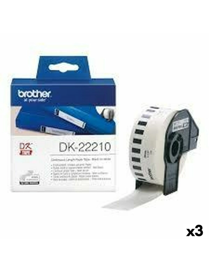 Brother - Papel Contínuo para Impressoras Brother DK-22210 Branco 29 mm x 30,48 m