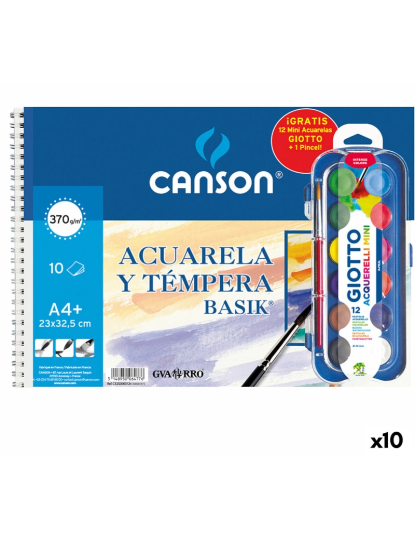 Canson - Bloco de desenho Canson Basik 23 x 32,5 cm A4+ (10 Unidades)