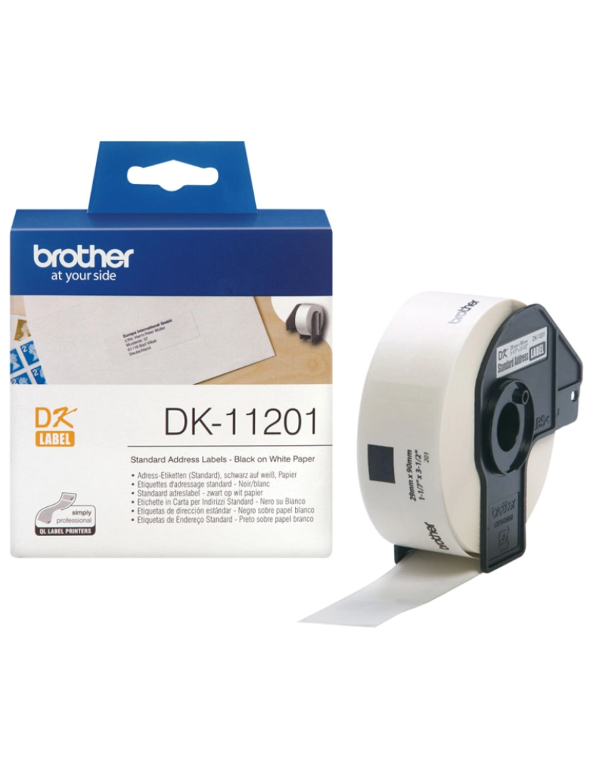imagem de Etiquetas para Impressora Brother DK-11201 Branco 29 x 90 mm Preto Preto/Branco (3 Unidades)2
