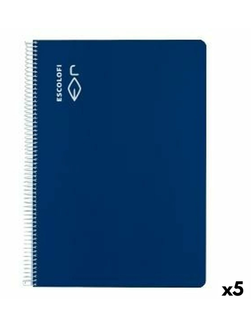 Escolofi - Caderno ESCOLOFI Azul A4 Din A4 40 Folhas (5 Unidades)