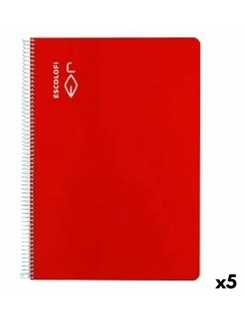 imagem de Caderno ESCOLOFI Din A4 50 Folhas 8 mm Vermelho (5 Unidades)1