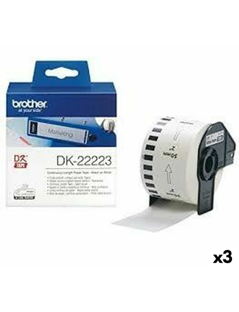 Brother - Papel Contínuo para Impressoras Brother DK-22223 Branco 50 mm x 30,48 m
