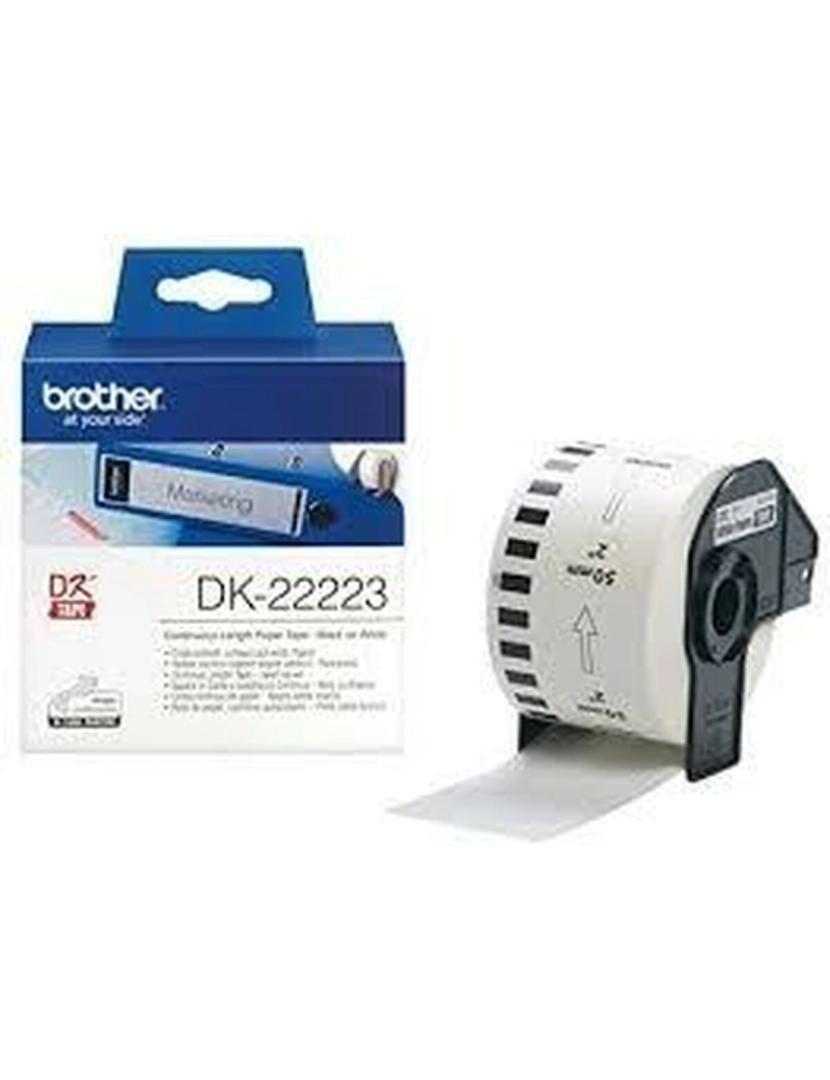 imagem de Papel Contínuo para Impressoras Brother DK-22223 Branco 50 mm x 30,48 m2