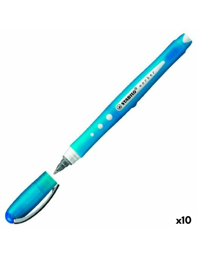 Stabilo - Esferográfica de tinta líquida Stabilo Roller Worker Azul 0,5 mm (10 Unidades)