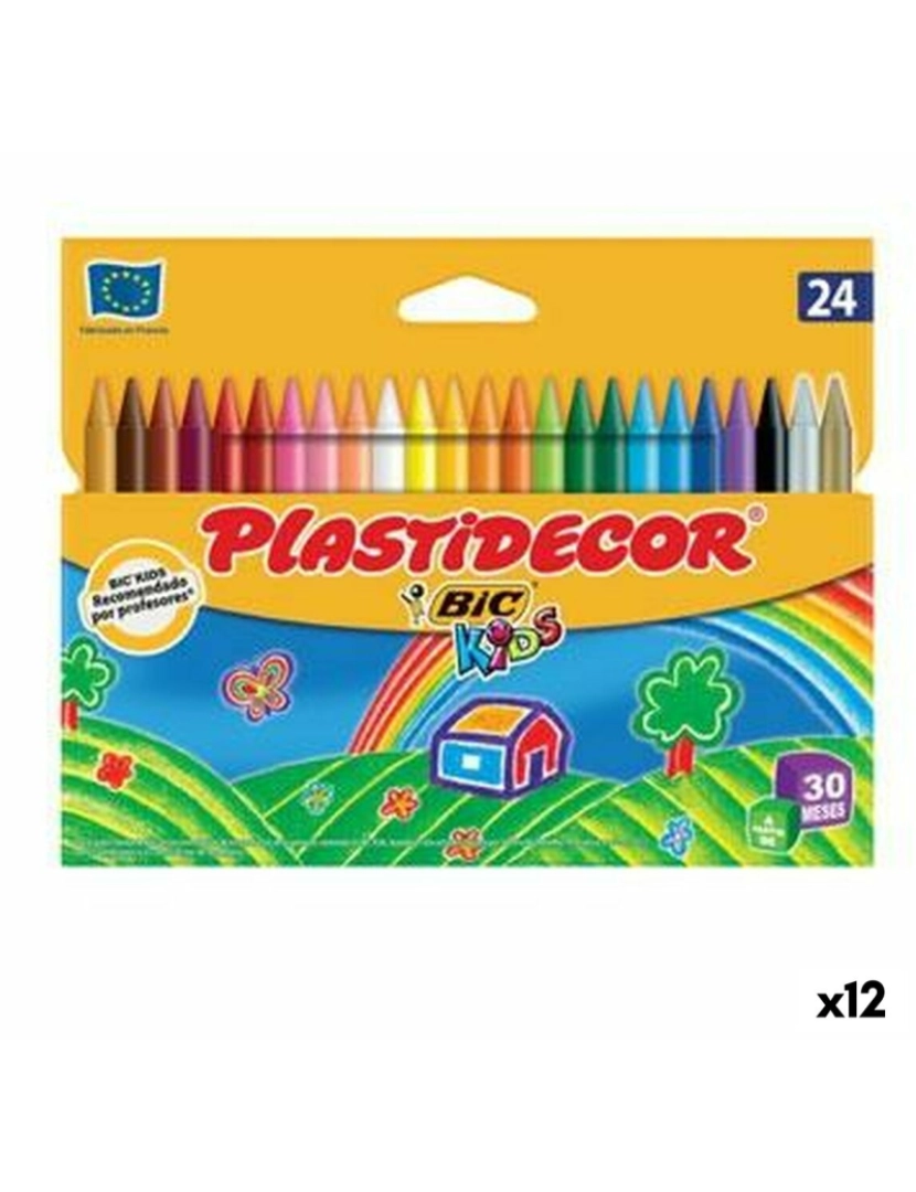 Plastidecor - Ceras de cores Plastidecor Multicolor (12 Unidades)