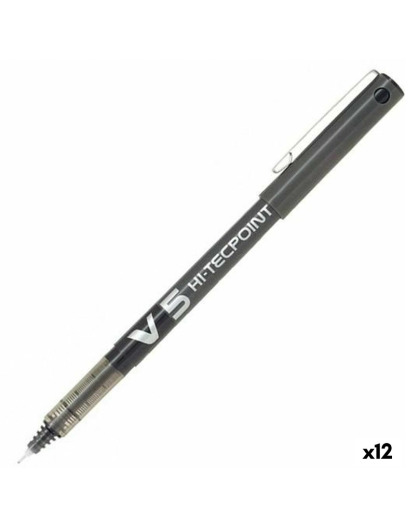 Pilot - Esferográfica de tinta líquida Pilot V-5 Hi-Tecpoint Preto 0,3 mm (12 Unidades)