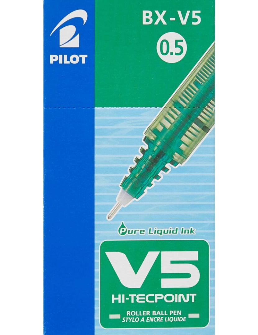 imagem de Esferográfica de tinta líquida Pilot V-5 Hi-Tecpoint Verde 0,3 mm (12 Unidades)5