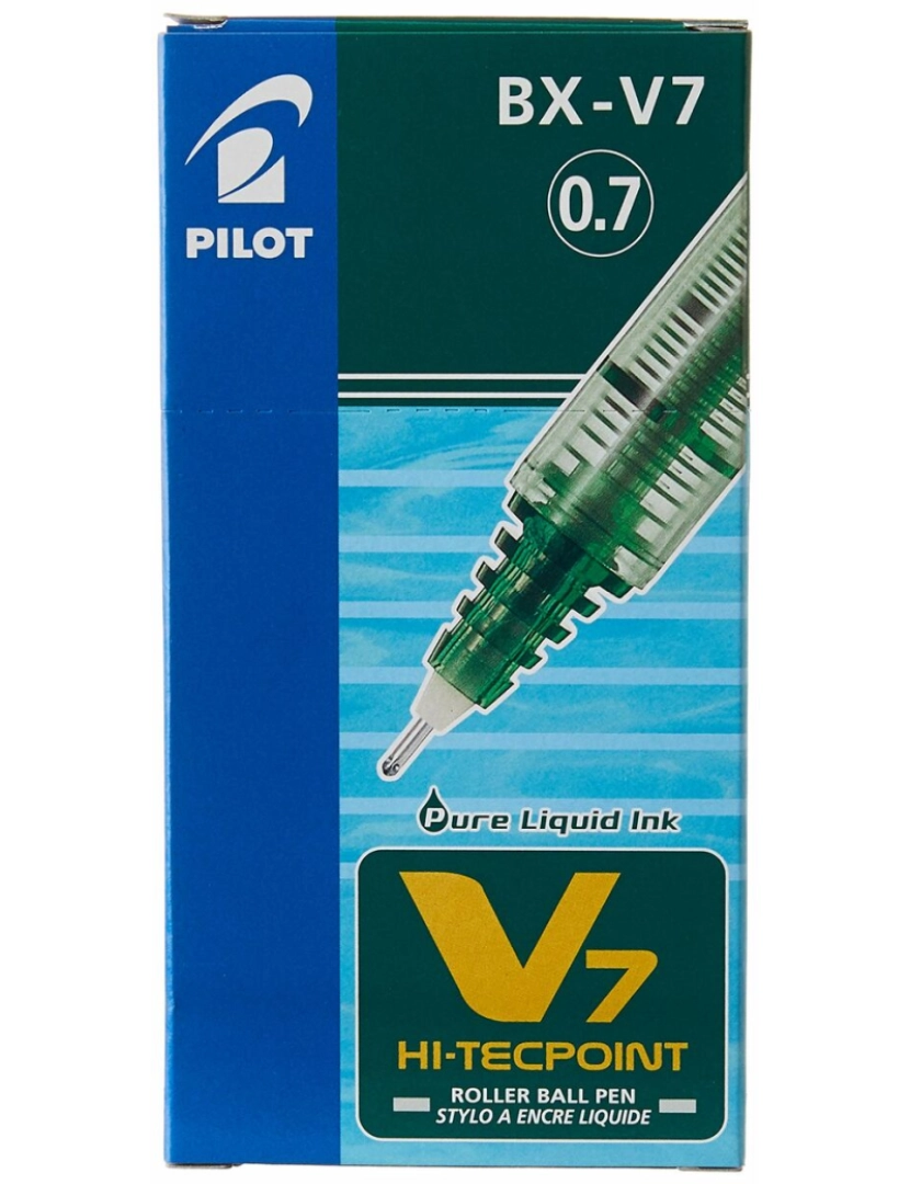 imagem de Esferográfica de tinta líquida Pilot V-7 Hi-Tecpoint Verde 0,5 mm (12 Unidades)4