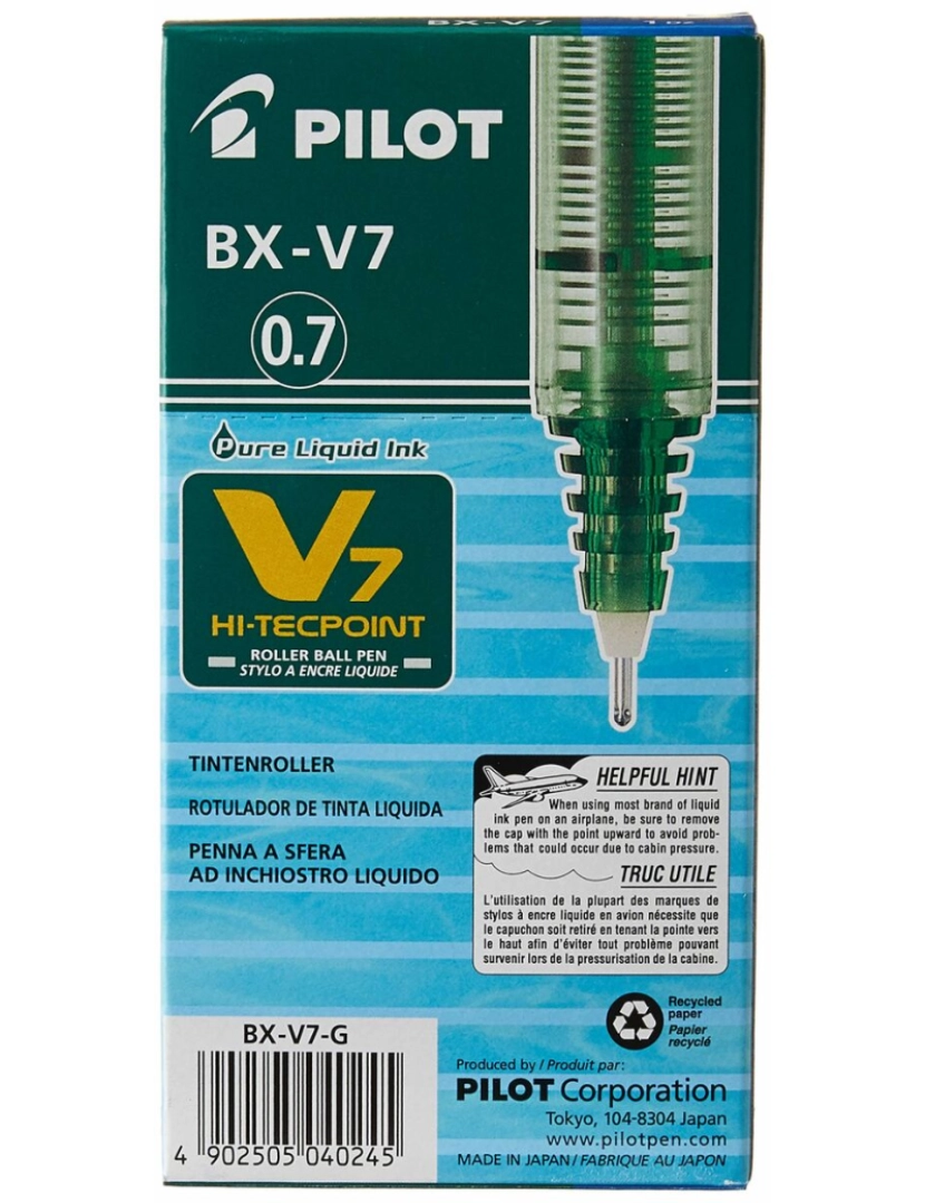 imagem de Esferográfica de tinta líquida Pilot V-7 Hi-Tecpoint Verde 0,5 mm (12 Unidades)5