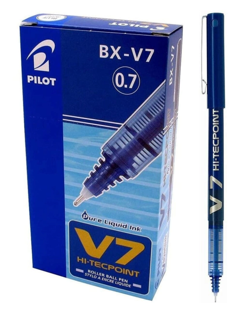 imagem de Esferográfica de tinta líquida Pilot V-7 Hi-Tecpoint Azul 0,5 mm (12 Unidades)4