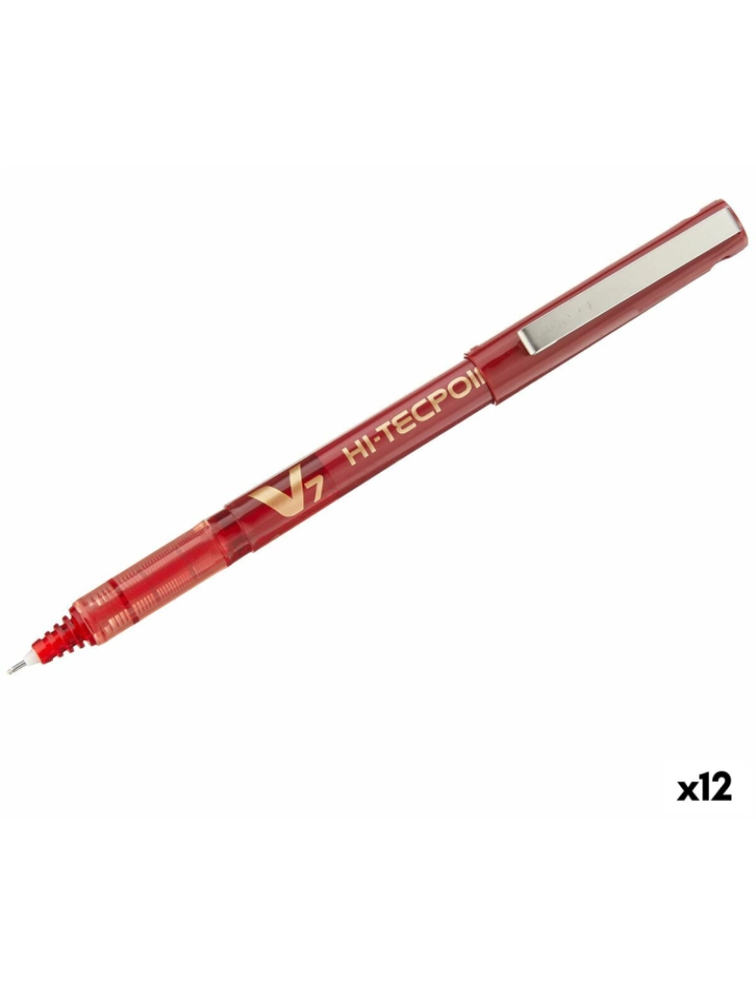 Pilot - Esferográfica de tinta líquida Pilot V7 Hi-Tecpoint Vermelho 0,5 mm (12 Unidades)