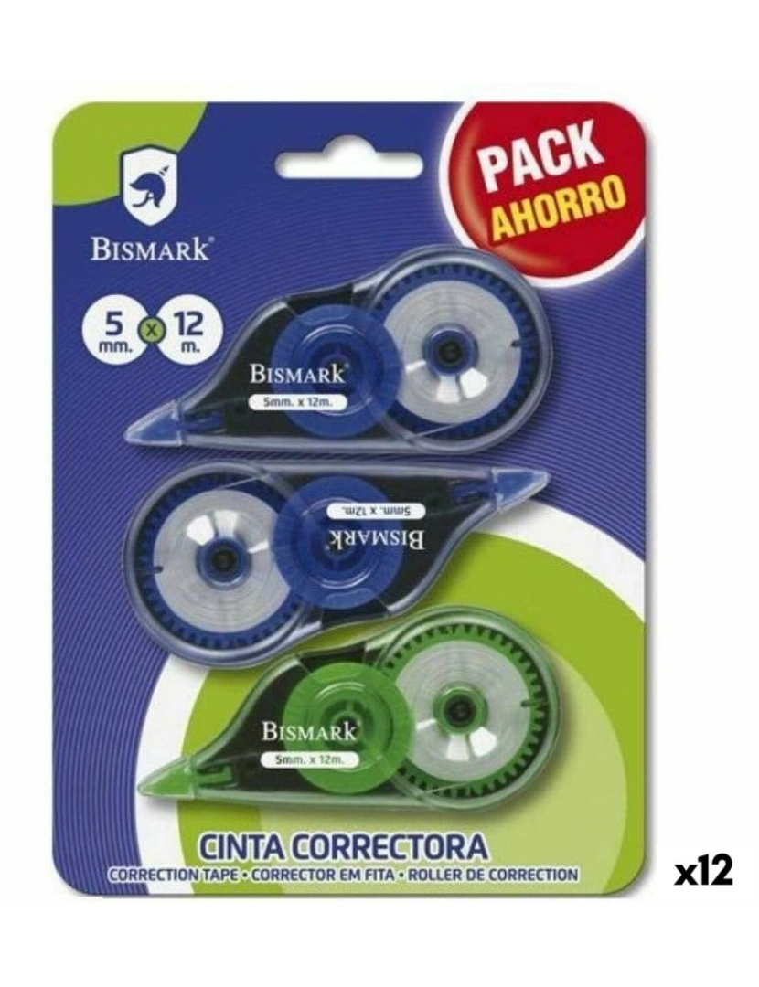 Bismark - Fita Corretora Bismark Azul Verde 5 mm 12 m (12 Unidades)
