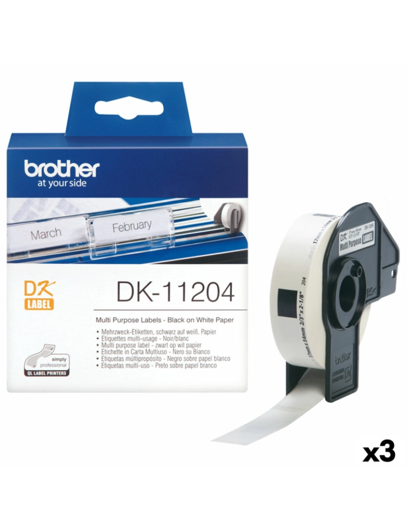 imagem de Rolo de Etiquetas Brother DK-11204 17 x 54 mm (3 Unidades)1