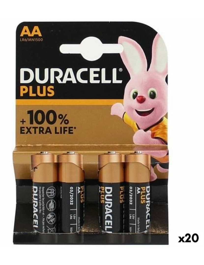 Duracell - Pilhas Alcalinas DURACELL Plus Extra LR06 1,5 V (20 Unidades)