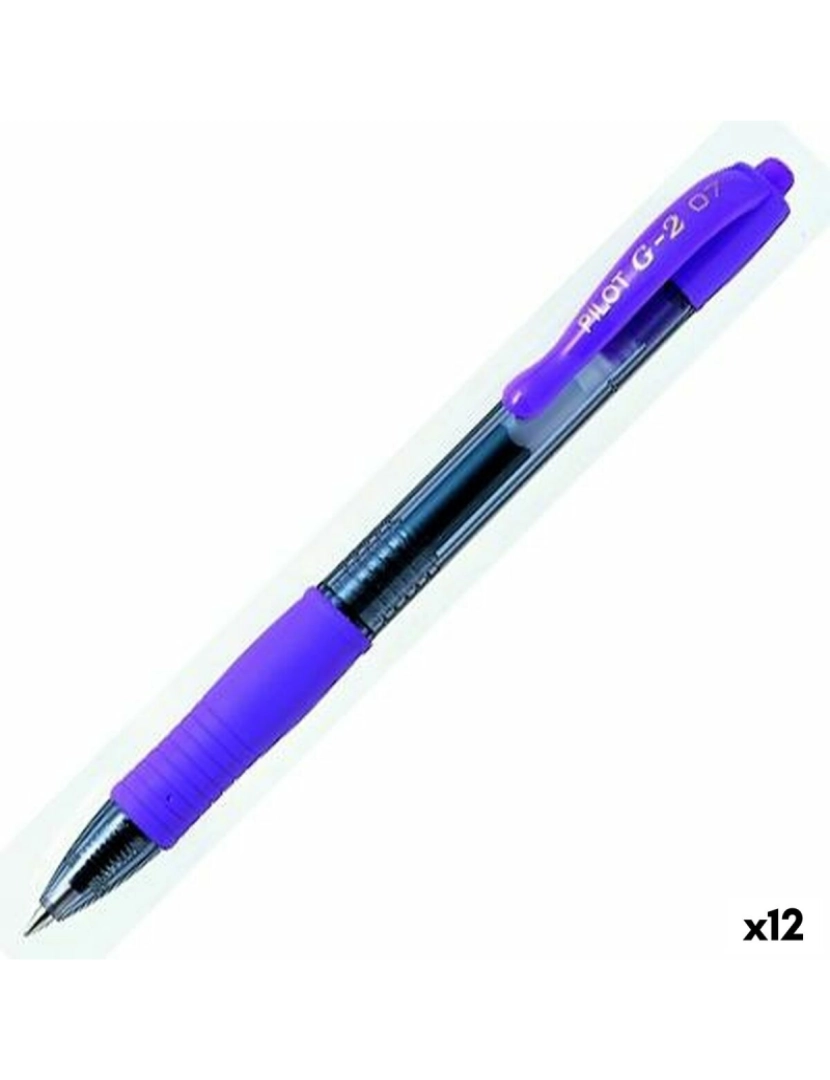 Pilot - Esferográfica de gel Pilot G-2 Violeta 0,7 mm (12 Unidades)