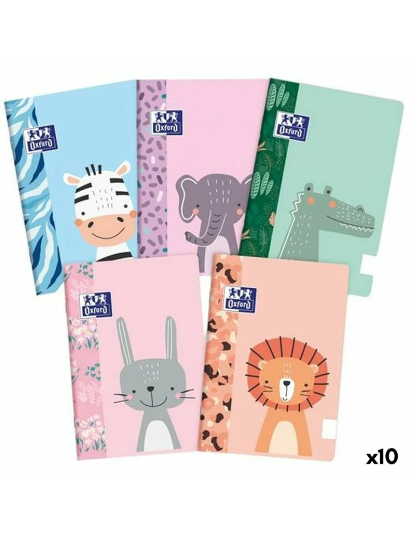 Oxford - Caderno Oxford Animal Besties Multicolor A5 32 folhas (10 Unidades)