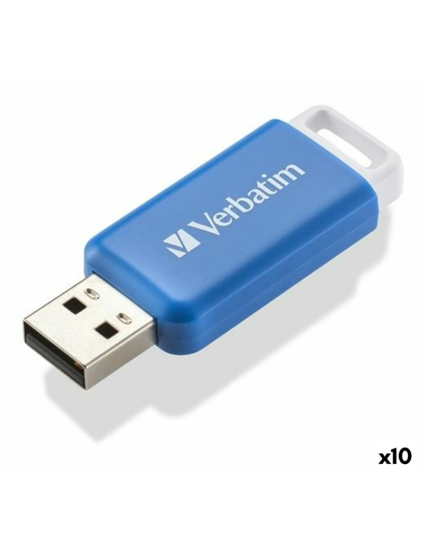 Verbatim - Memória USB Verbatim V DataBar Azul Preto 64 GB