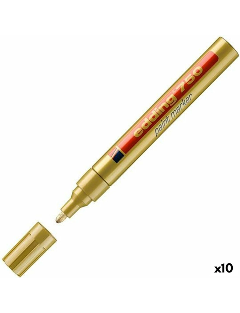 Edding - Rotulador permanente Edding 750 Dourado 10 Unidades 2-4 mm (10 Unidades)