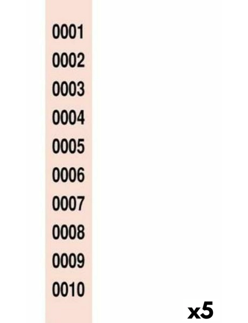 Bigbuy Office - Tiras de Números para Rifa 1-10000 (5 Unidades)
