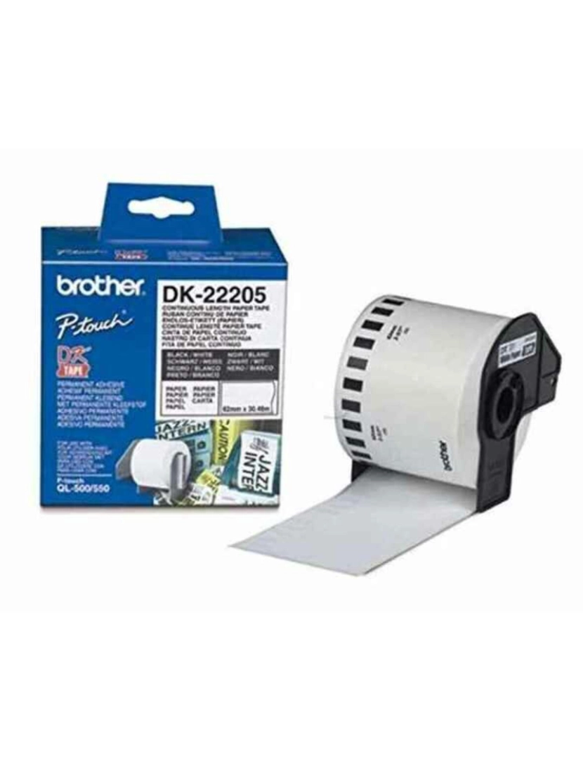 imagem de Papel Contínuo para Impressoras Brother SKJ99-XS Branco Preto Preto/Branco1