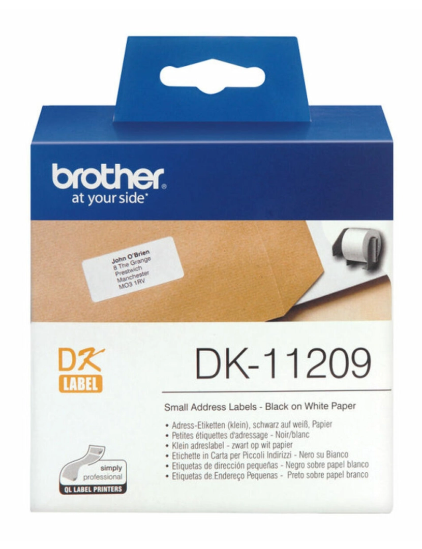 imagem de Etiquetas para Impressora Brother DK-11209 Preto/Branco 62 x 29 mm (3 Unidades)2