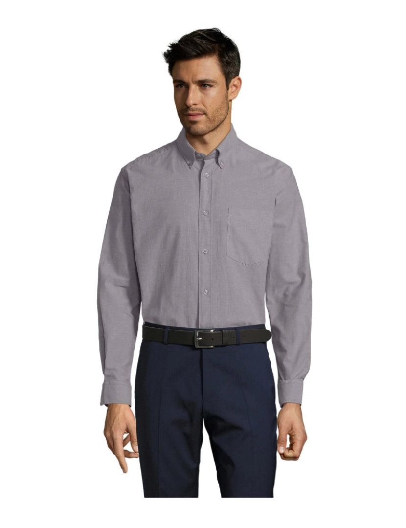 Sols - Camisa masculina Oxford manga longa