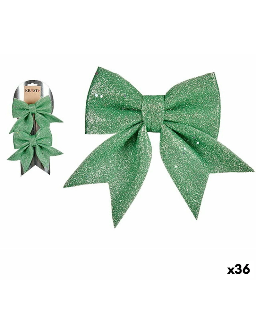 Krist+ - Conjunto de Decorações de Natal Laço Verde Plástico 17 x 2 x 13 cm (36 Unidades)