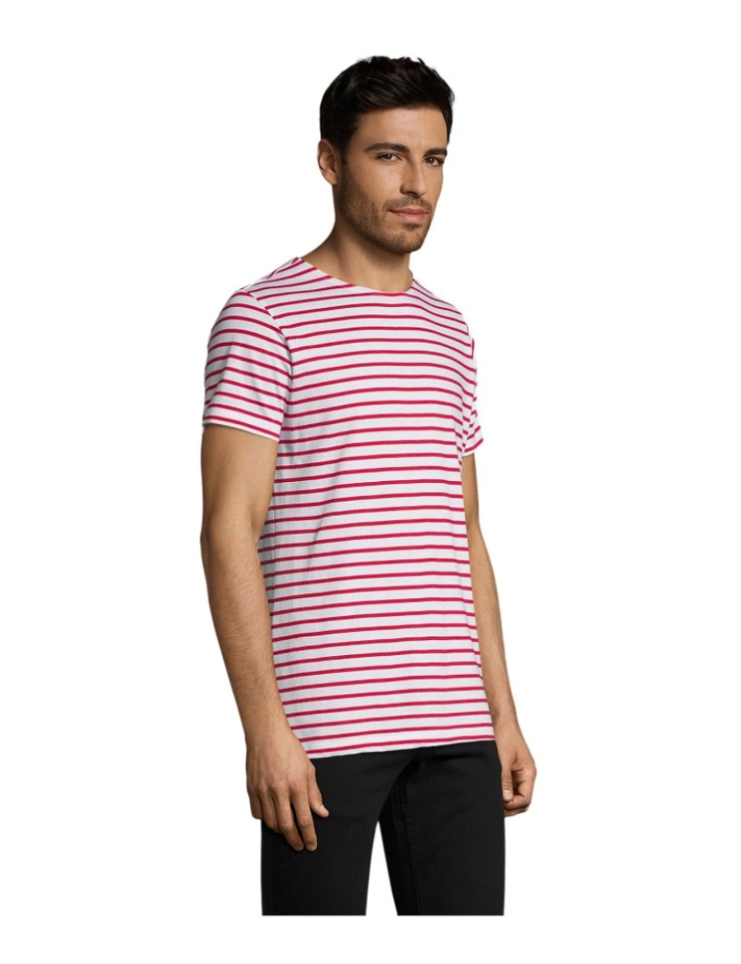 imagem de Miles - Camiseta masculina com gola redonda listrada - camisa de 1503