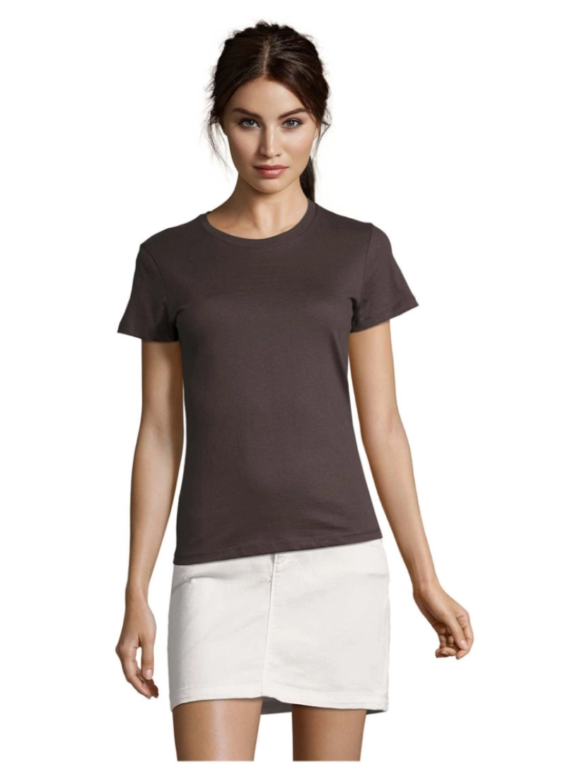 Sols - T-shirt regente com gola redonda e gola redonda para mulher